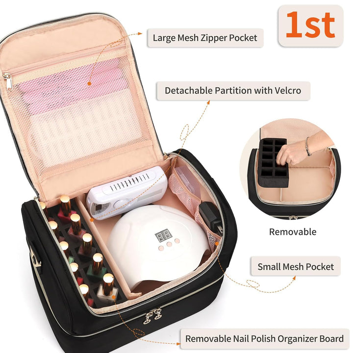 Nagellack Aufbewahrung, Doppelschicht Gellack Organizer Tasche, Reise Gel-Nagellack Aufbewahrungsbox