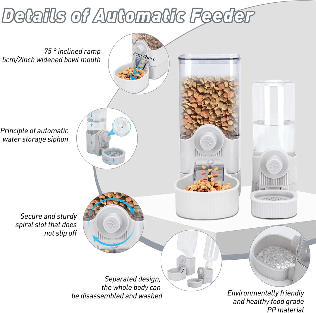 Automatische Haustierfütterung, 500ML/1200ML hängender automatischer Lebensmittelwasserspender, wasc