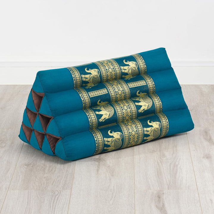 livasia Rückenstützkissen Thaiseide, Dreieckskissen für Garten und Balkon, Keilkissen mit Kapok, han