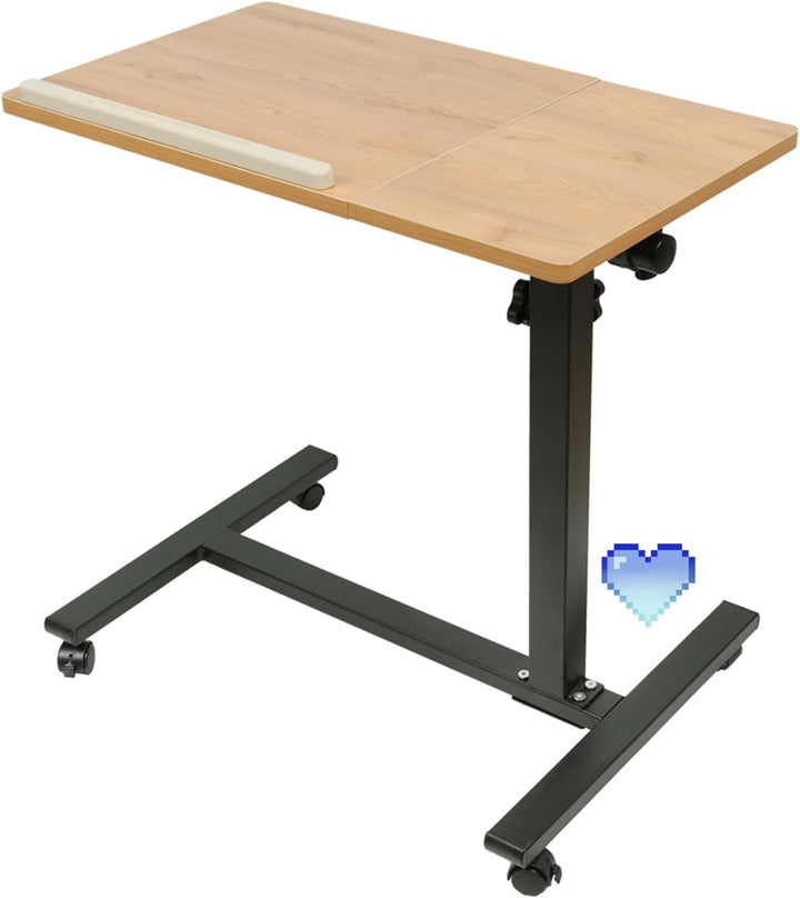 HUOLE Stehpult Höhenverstellbarer Schreibtisch/Mobiler Stehtisch mit 4 Rollen, Steh-Sitz Schreibtisc