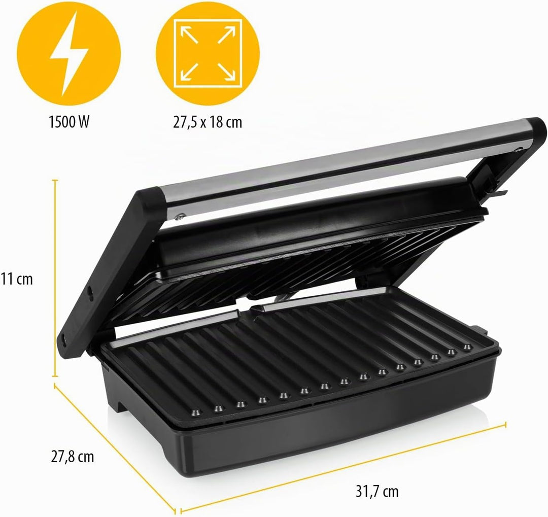 Tristar Kontaktgrill GR-2859 – Grillfläche 27,5 x 18 cm – 1500 Watt – bis 180°