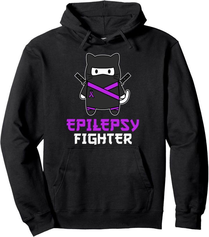 Ninja Cat Epilepsie-Kämpfer Pullover Hoodie