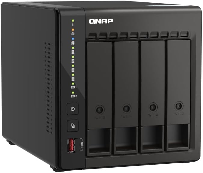 Qnap TS-453E 8G, 4 Bay NAS (Intel® Celeron® J6412 4-Core/4-Thread Prozessor, Turbo bis zu 2,6 GHz, D
