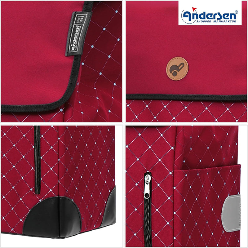 ANDERSEN Einkaufstrolley - Alu Star Shopper Sofia rot 43 L einkaufen, gross, Aluminium, höhenverstel