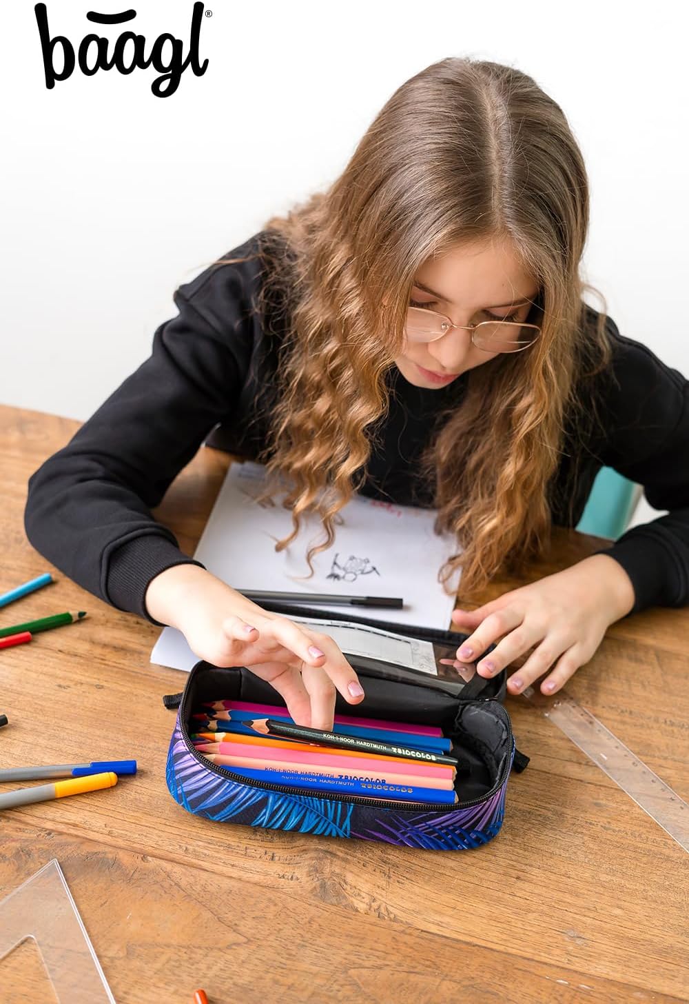 Baagl Federmäppchen für Mädchen - Schulmäppchen für Schreibwaren - Schulsachen Federtasche, Jungen F