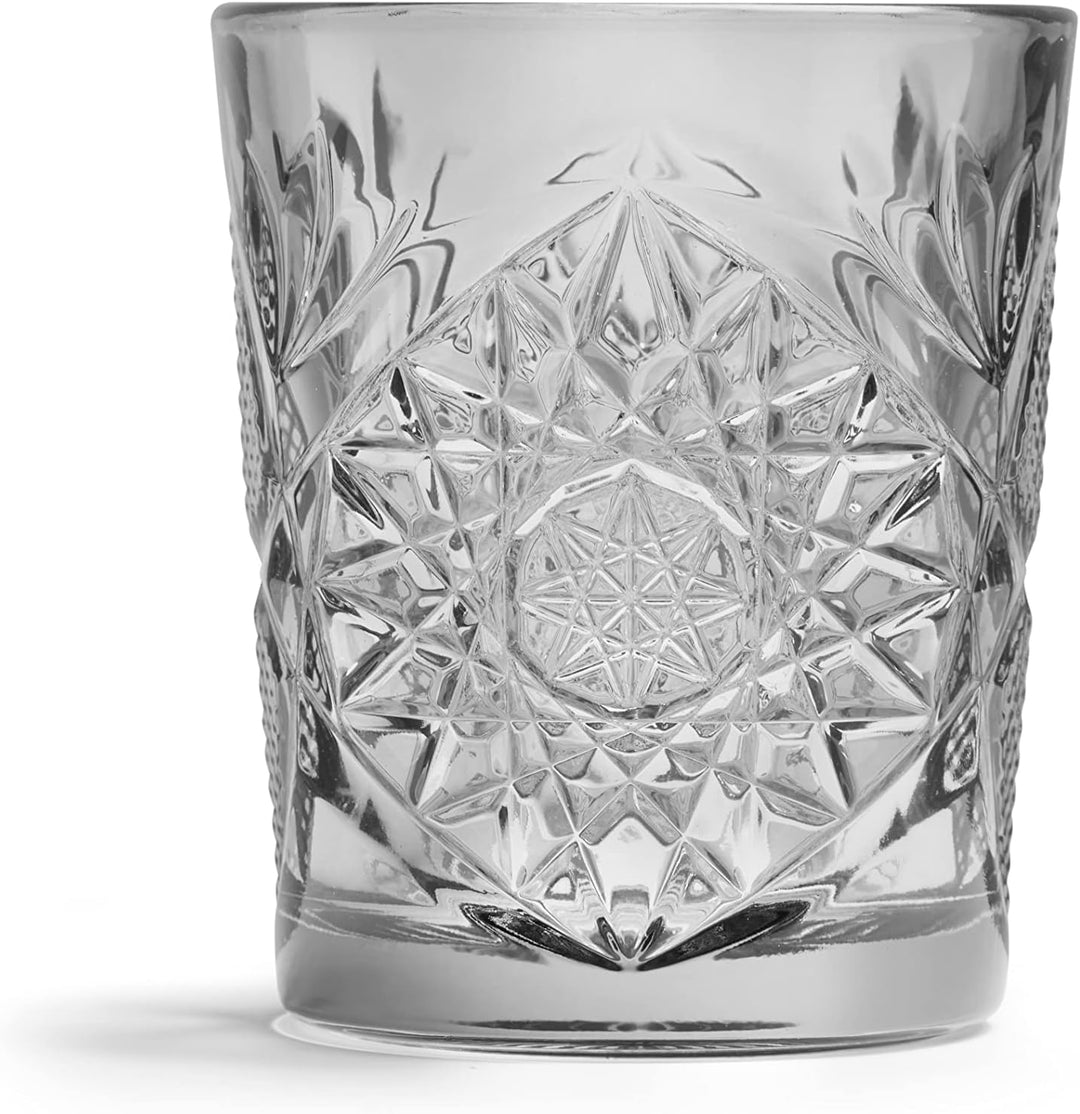 Libbey Trinkglas Hobstar Grau - 355 ml / 35,5 cl - 6 Stück - Vintage-Design - spülmaschinenfest - ho