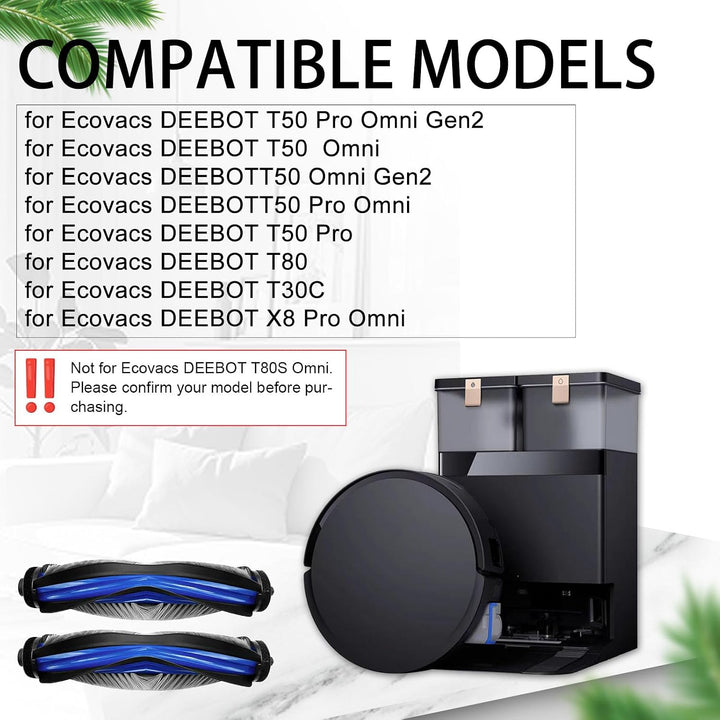 2 Stück Hauptbürste für Ecovacs DeebotT50 Pro Omni Gen2, T50 Omni, T50 Omni Gen2, T50 Pro Omni, T50