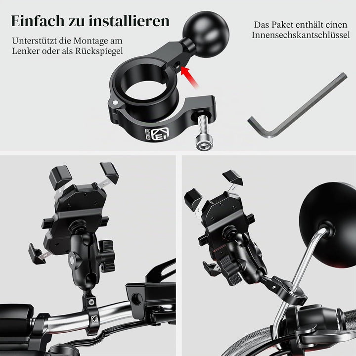 BRCOVAN 2St, Lenkerhalterung aus Aluminiumlegierung mit 1 Zoll TPU-Kugel für Rundschienendurchmesser