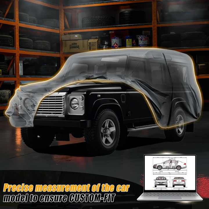Autoabdeckung Wasserdicht für Land Rover Defender 110 1990-2016, Vollgarage Autoplane Auto Abdeckpla