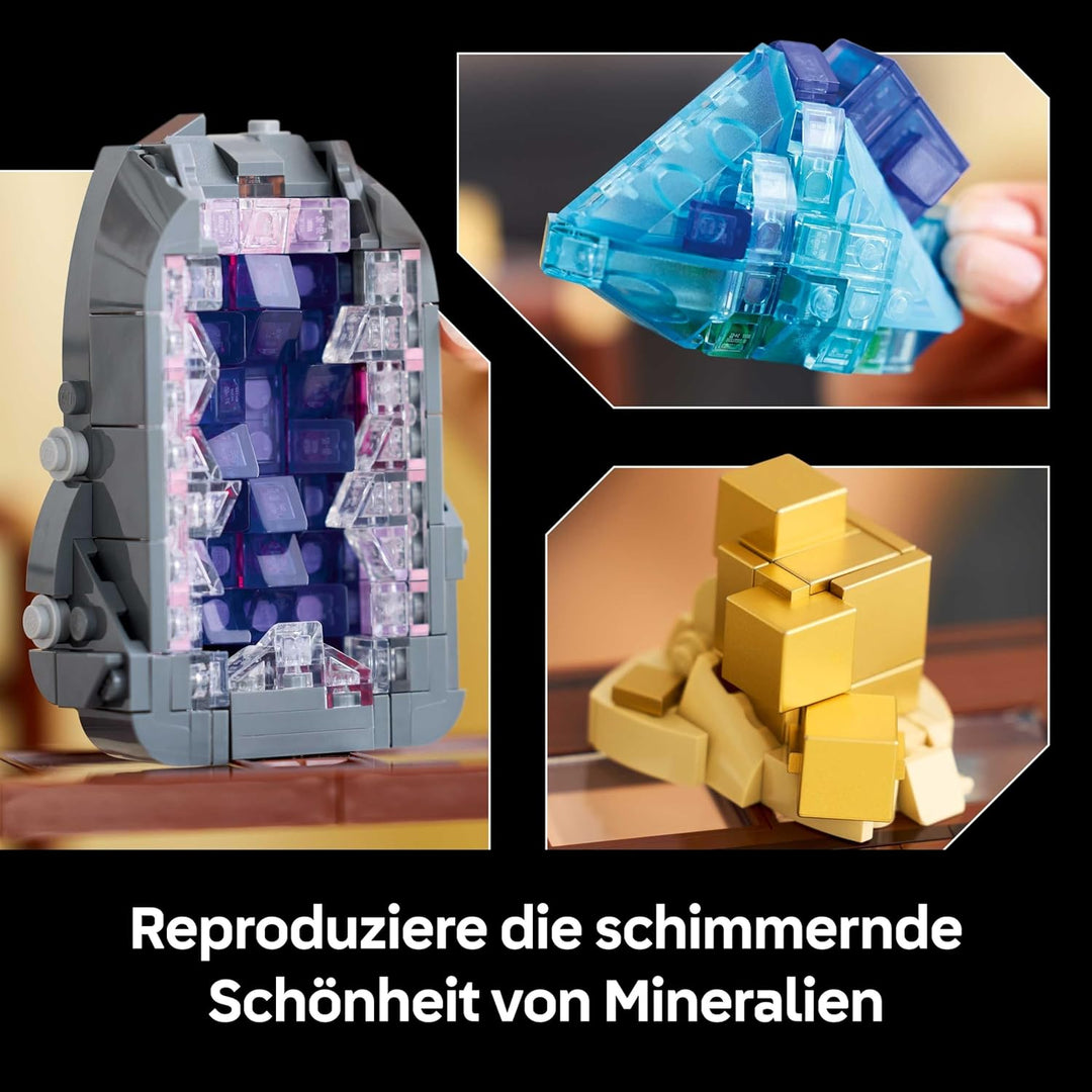 LEGO Ideas Mineraliensammlung - Set für Erwachsene - Modellbau mit Kristallelementen inkl. Amethyst,
