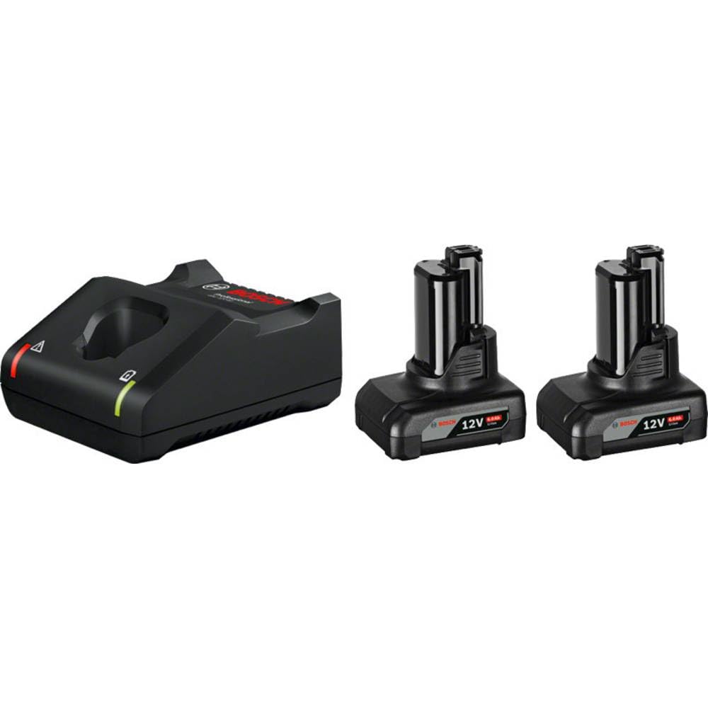 Bosch Professional 12V System Akku Starter-Set 2x GBA 12V 6.0 Ah Akku und Schnellladegerät GAL 12V-4