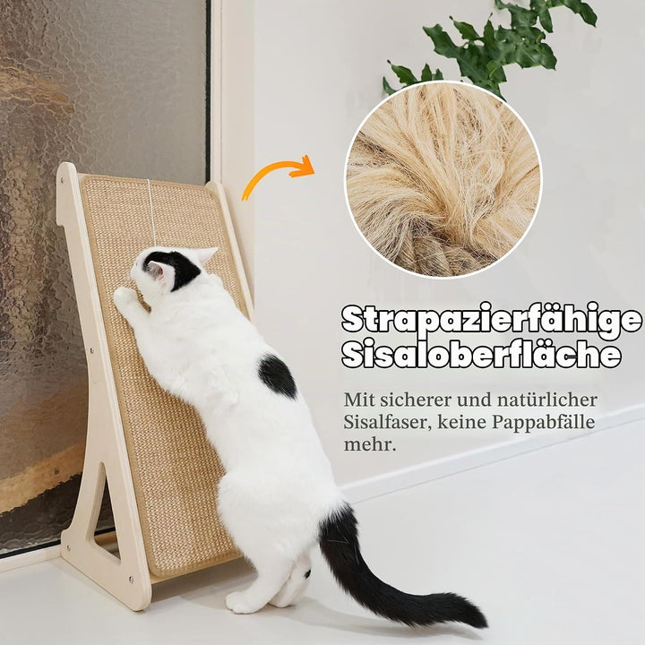 PETKARAY Katzenkratzbrett, Sisal-Katzenkratzrampe, L-förmiges Katzenkratzpad für Hauskatzen, 68cm Wa