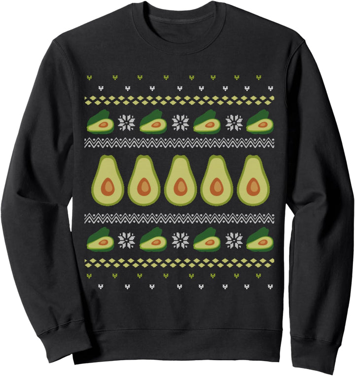 Avocado Design für einen Veganer Ugly Christmas Sweatshirt