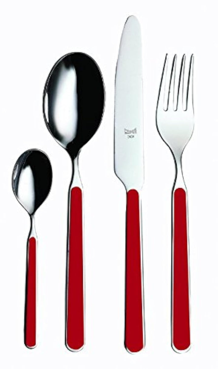 Mepra SPA 10S722024 Besteckgarnitur, Design Millenium Rot, 24-teilig Rot 24 Stück, Set, Rot 24 Stück