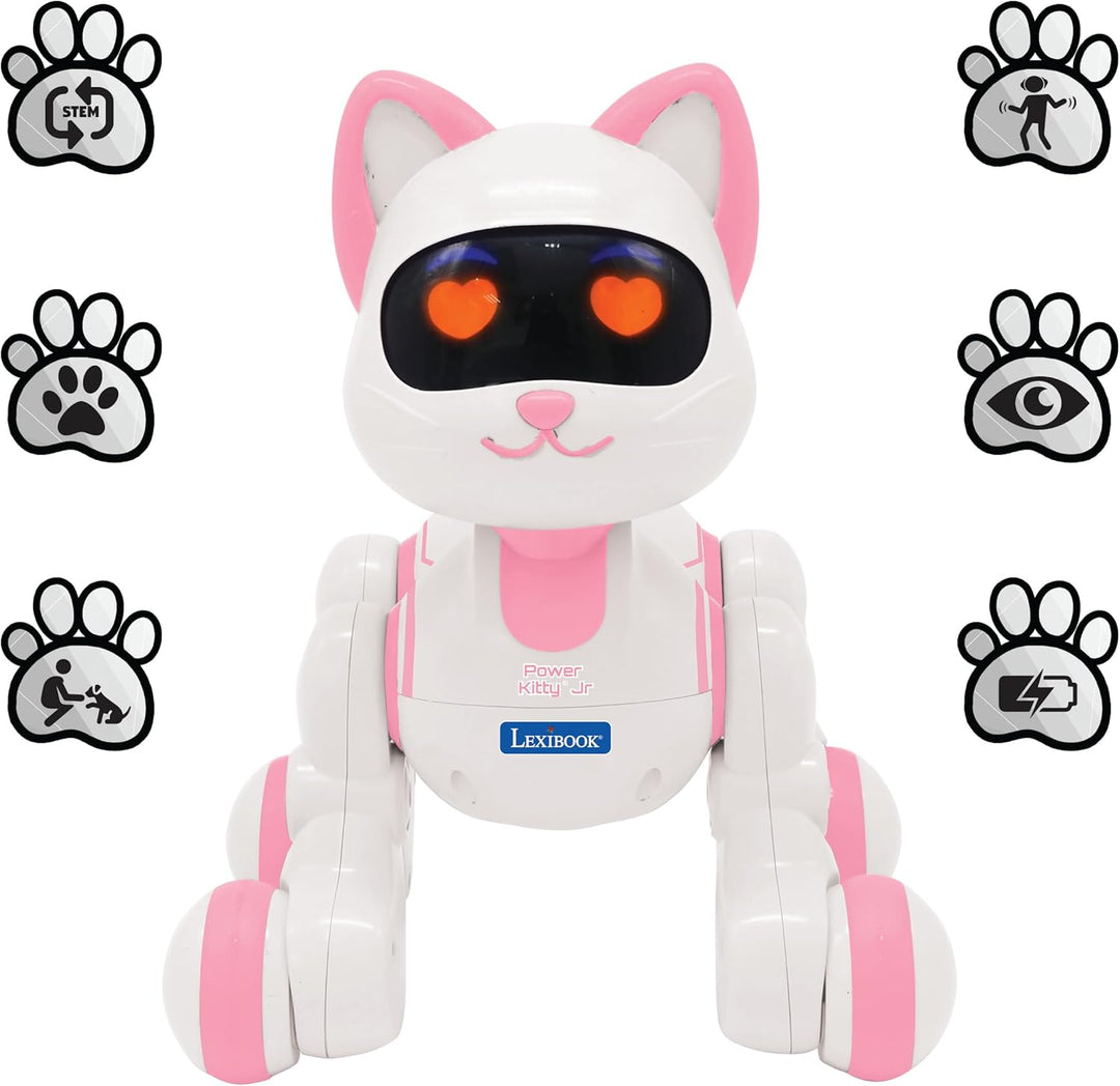 Lexibook, Power Kitty Jr., Ferngesteuerte Katze zum Trainieren, Watschelt wie eine echte Katze, Inte