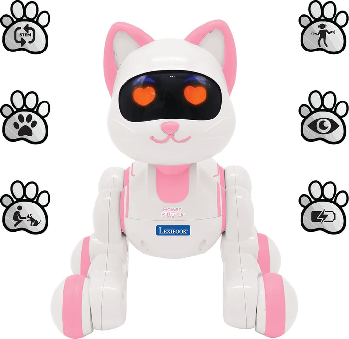 Lexibook, Power Kitty Jr., Ferngesteuerte Katze zum Trainieren, Watschelt wie eine echte Katze, Inte