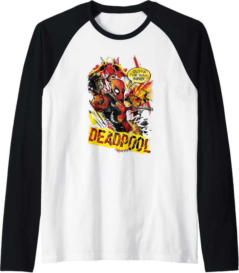 Marvel Deadpool Outta the Way Nerd Raglan