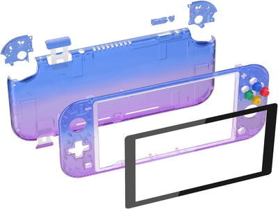 eXtremeRate Full Case Shell für Switch Lite Console, DIY-Ersatz Hülle Gehäuse & Tasten & Schutzfolie