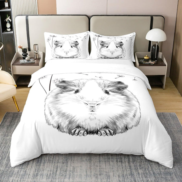 100% Baumwolle Meerschweinchen Bettbezug Löwenzahn Bettwäsche Set 135x200 Ckunstoon Meerschweinchen