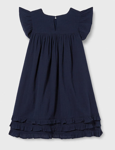 s.Oliver Junior Girl's 2130555 Kleid mit Rüschen, blau 5952, 110