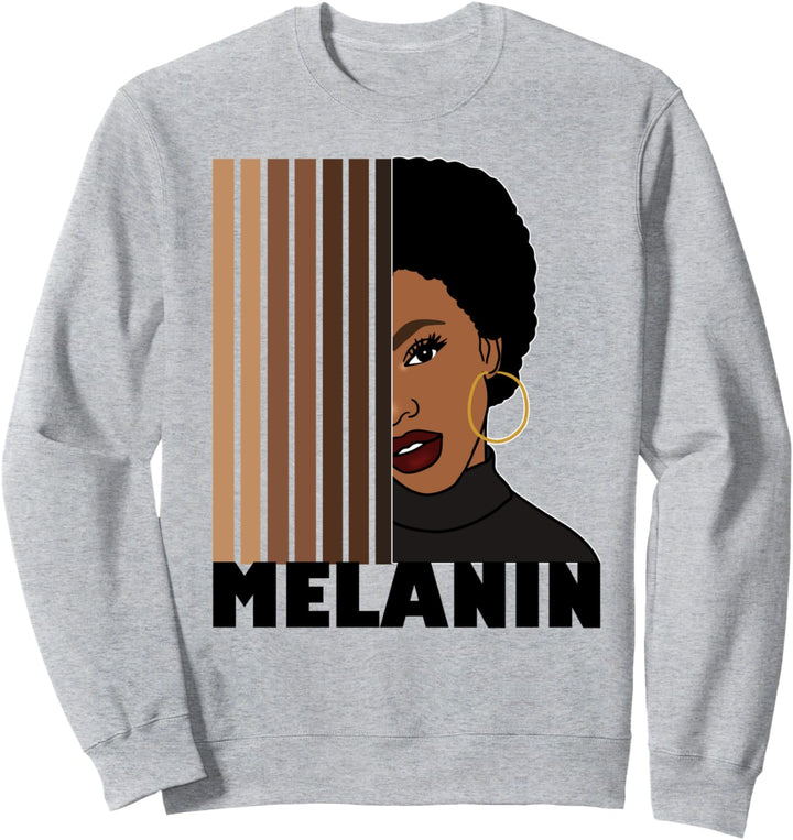 Oheneba: Melanin Drippin Black Pride Afrocentric Afro Queen Sweatshirt