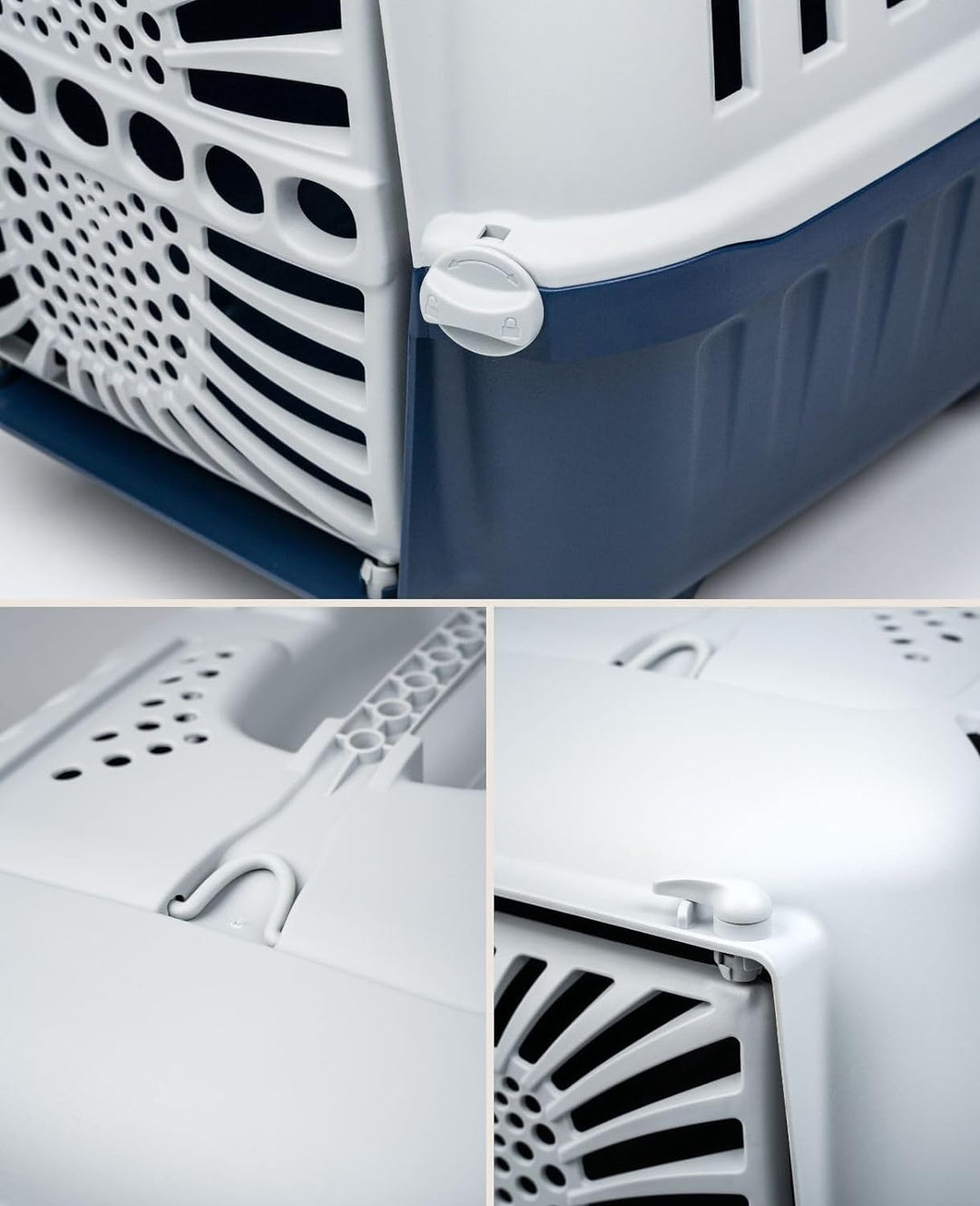 lionto Transportbox für Hunde & Katzen aus recyceltem Kunststoff Tiertransportbox Kleintierbox, 48x3