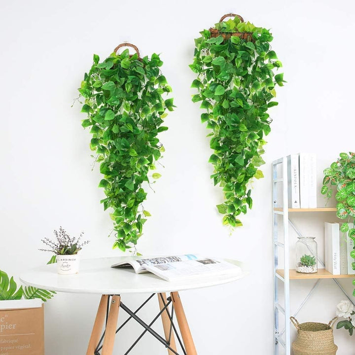 Ageomet Künstliche Hängepflanzen, 1,1 m, Küchenpflanzen, künstlicher Efeu für Wand, Haus, Zimmer, In