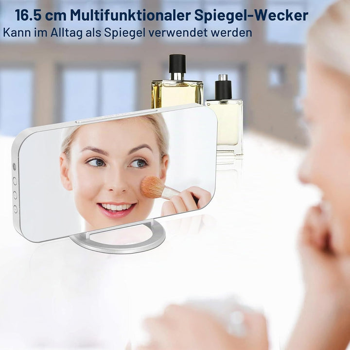 U-Picks Wecker Digital,Spiegel Digitaler Wecker,Grosse 6,5" LED-Anzeige mit Dimmer-Modus zur Helligk