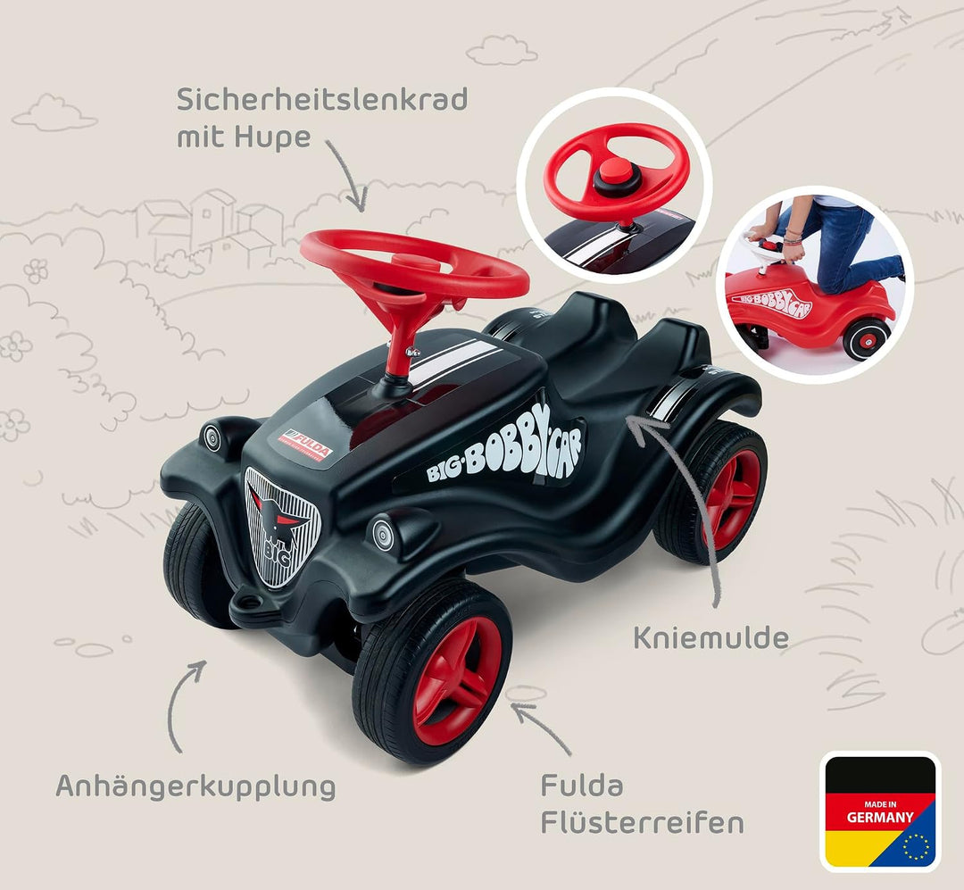 BIG-Bobby-Car Classic Fulda - Kinderfahrzeug mit Aufklebern im Fulda Design, für Mädchen und Jungen,