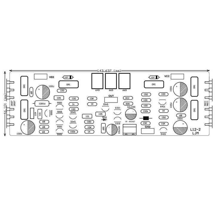 Q-BAIHE Mono Class AB L12-2 Leistungsverstärker Baugruppe 120W + -55V mit Kühlkörper
