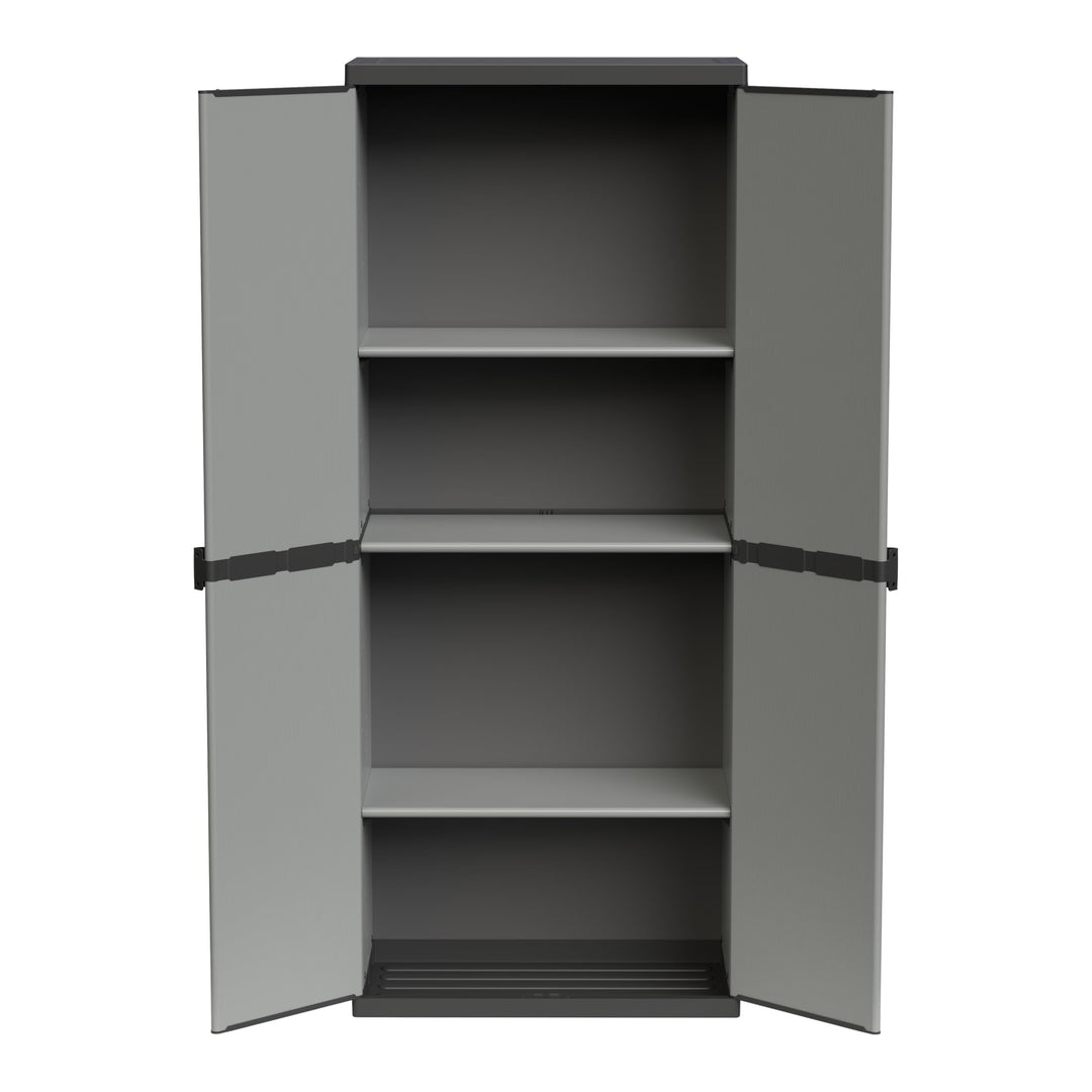Kreher Hoher Kunststoffschrank mit spritzwassergeschützter Deckel- & Bodenplatte sowie 3 Einlegeböde