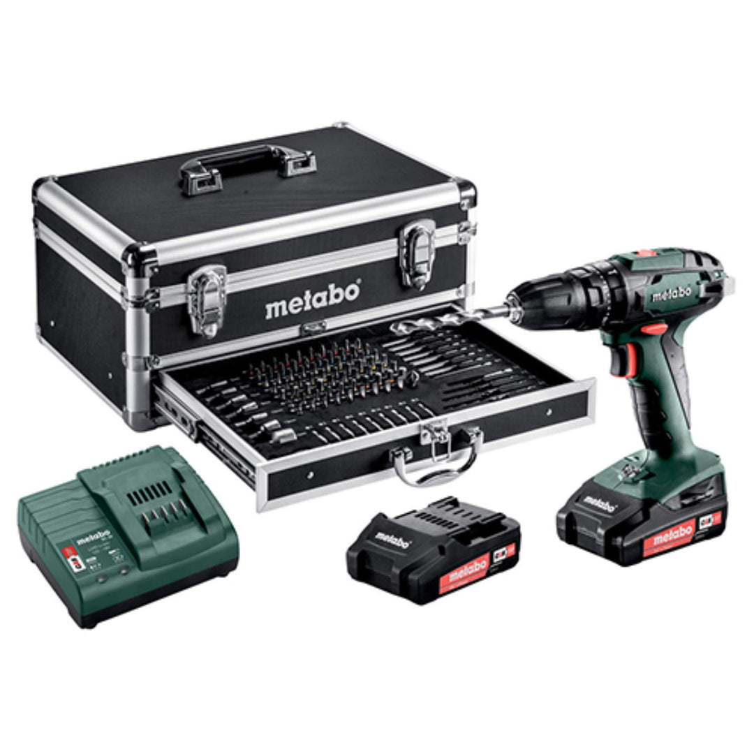 Metabo Akku-Schlagbohrschrauber 18V 2.0Ah Li-Ion inkl. 2. Akku, inkl. Koffer, inkl. Zubehör Size Far