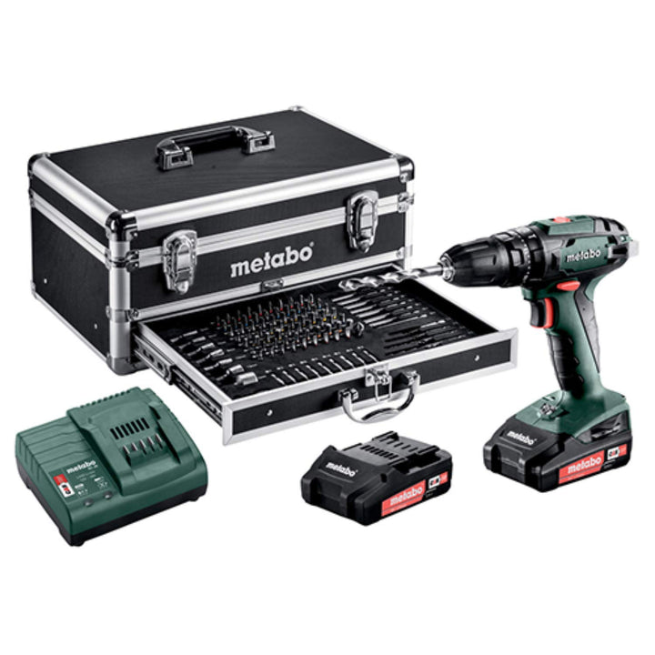 Metabo Akku-Schlagbohrschrauber 18V 2.0Ah Li-Ion inkl. 2. Akku, inkl. Koffer, inkl. Zubehör Size Far