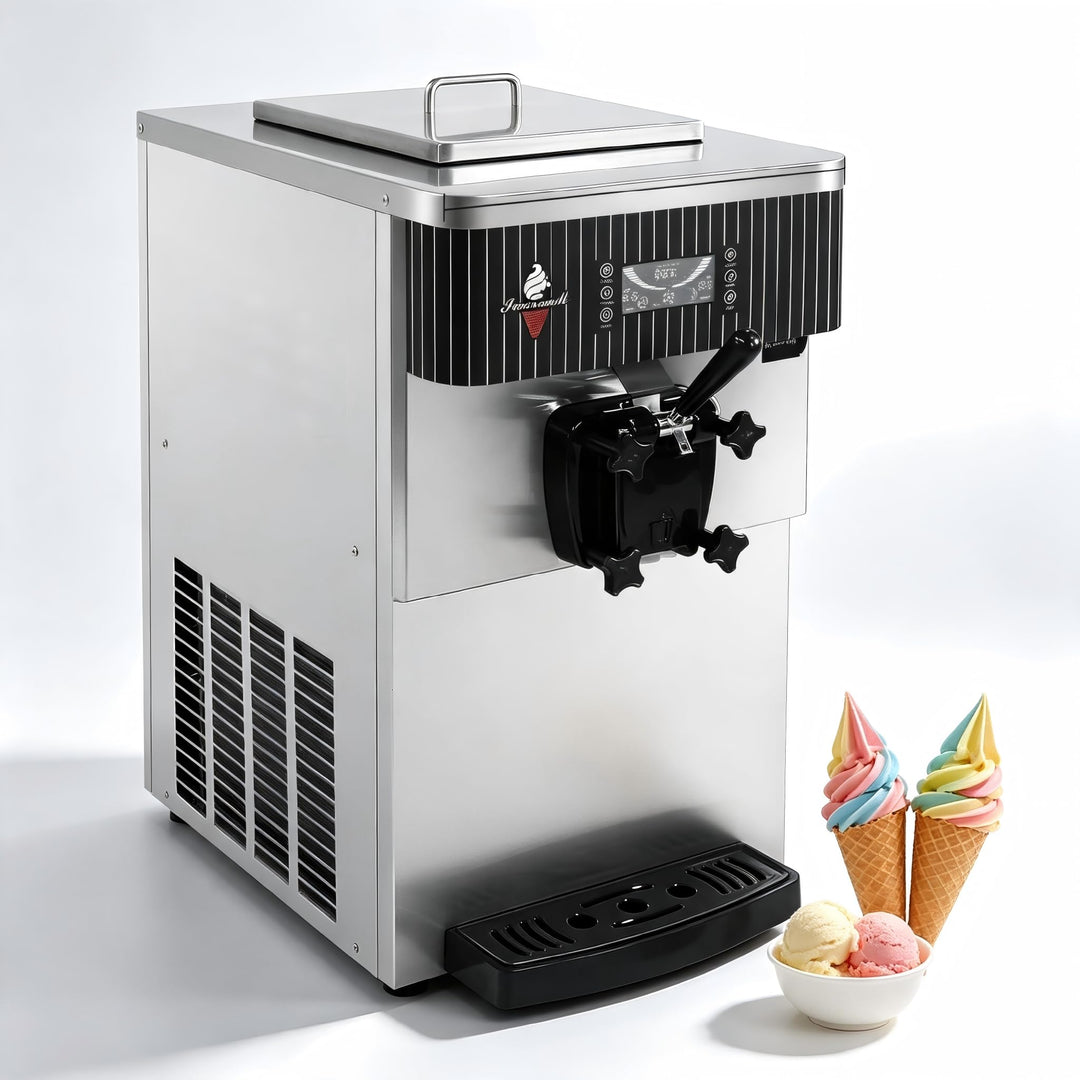 Professionelle Softeismaschine Gewerblich 2200W, 20-28L/h Eisleistung, 3 Geschmacksrichtungen Soft S