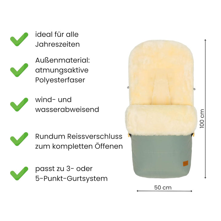Fillikid Winterfusssack Bernia Lammfell Exklusiv Kinderwagen, Buggy | Winterfusssack wind- & wassera