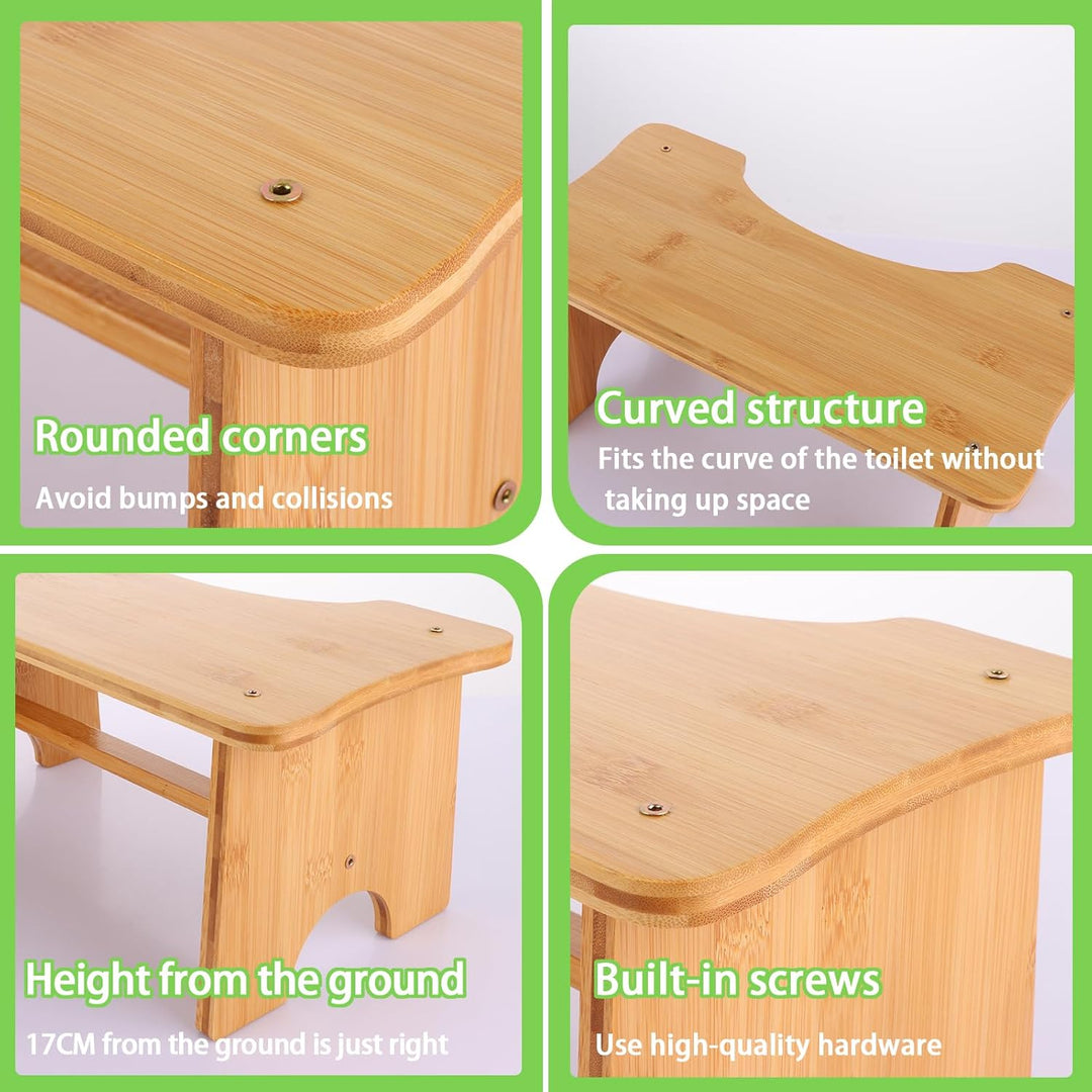 ASelected Toilettenhocker Kackhocker 30 x 19 x 17 cm Toilettenfusspedal aus Holz Squatty Potty Tragb