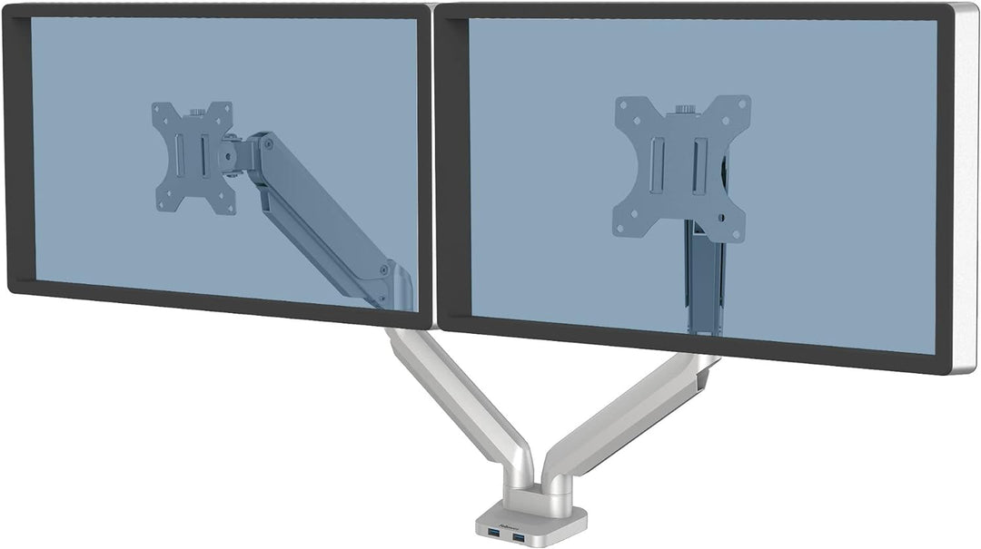 Fellowes Monitor Halterung 2 Monitore bis je 32 Zoll (81,28 cm), Platinum Series Monitor Arm mit Gas