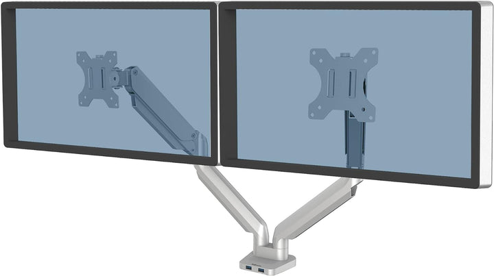 Fellowes Monitor Halterung 2 Monitore bis je 32 Zoll (81,28 cm), Platinum Series Monitor Arm mit Gas