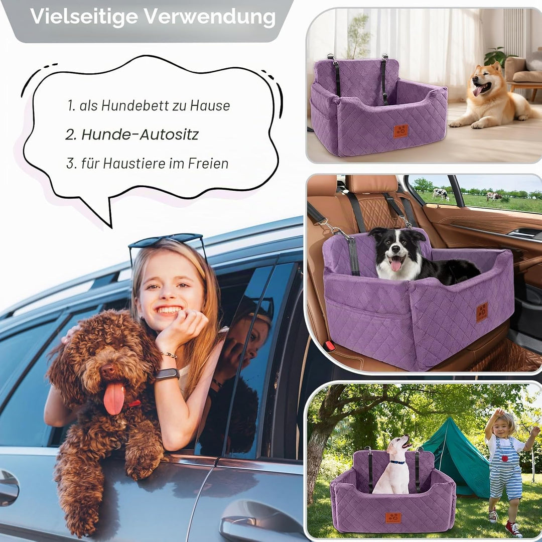 Hunde Autositz für mittlere/grosse Hunde, Hundesitz für Hunde unter 22Kg oder 2 kleine, Abnehmbarer