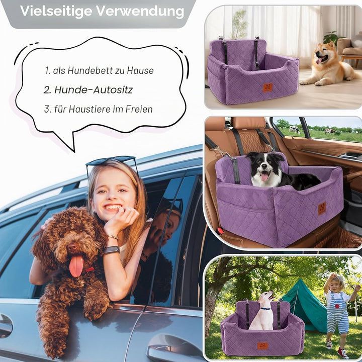 Hunde Autositz für mittlere/grosse Hunde, Hundesitz für Hunde unter 22Kg oder 2 kleine, Abnehmbarer