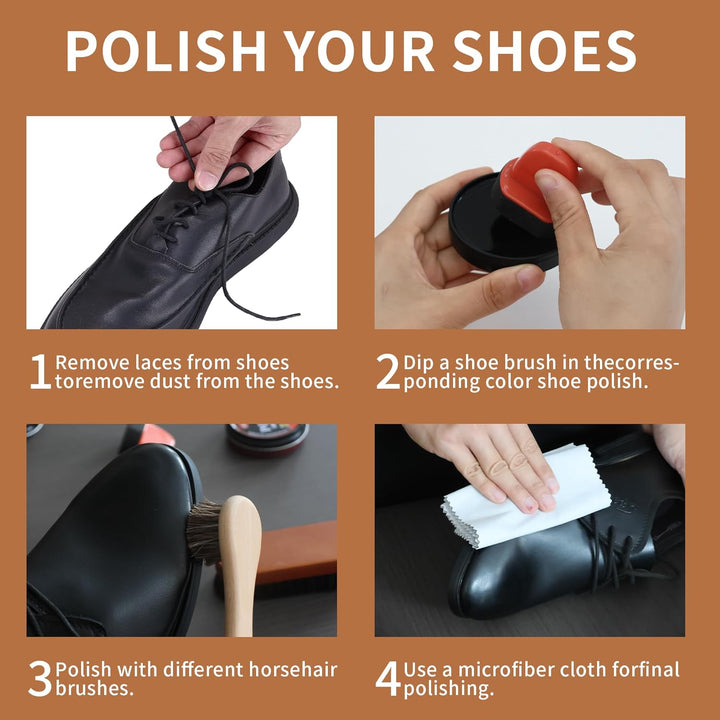 Schwarze Schuhcreme Braun Neutral Schuhputzset Leder Stiefel Schuhputzset Leder Pflege Wachs Reinigu