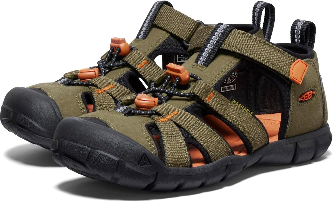 Keen SEACAMP II CNX Y-ENSIGN BLUE/CAMELLIA RO 1010099 Unisex-Kinder Sandalen 32 EU Dark Olive Gold F