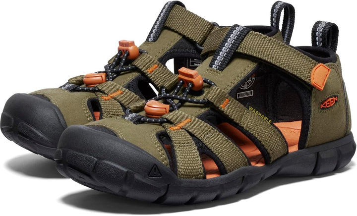 Keen SEACAMP II CNX Y-ENSIGN BLUE/CAMELLIA RO 1010099 Unisex-Kinder Sandalen 32 EU Dark Olive Gold F