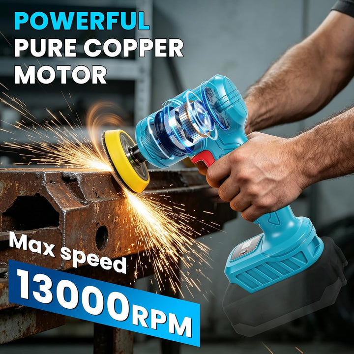Mini Akku Poliermaschine Kompatibel mit Makita 18V Polierer | Kleine Schleifmaschine mit 25/50/75mm