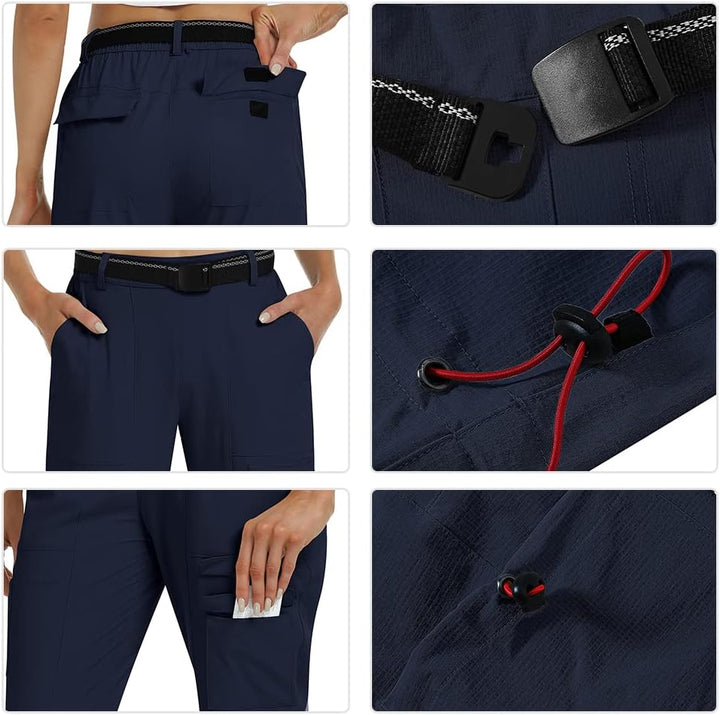 MoFiz Wanderhose Damen Leichte Cargohose Atmungsaktiv Trekkinghose Workout Wasserdicht Winddicht Cas