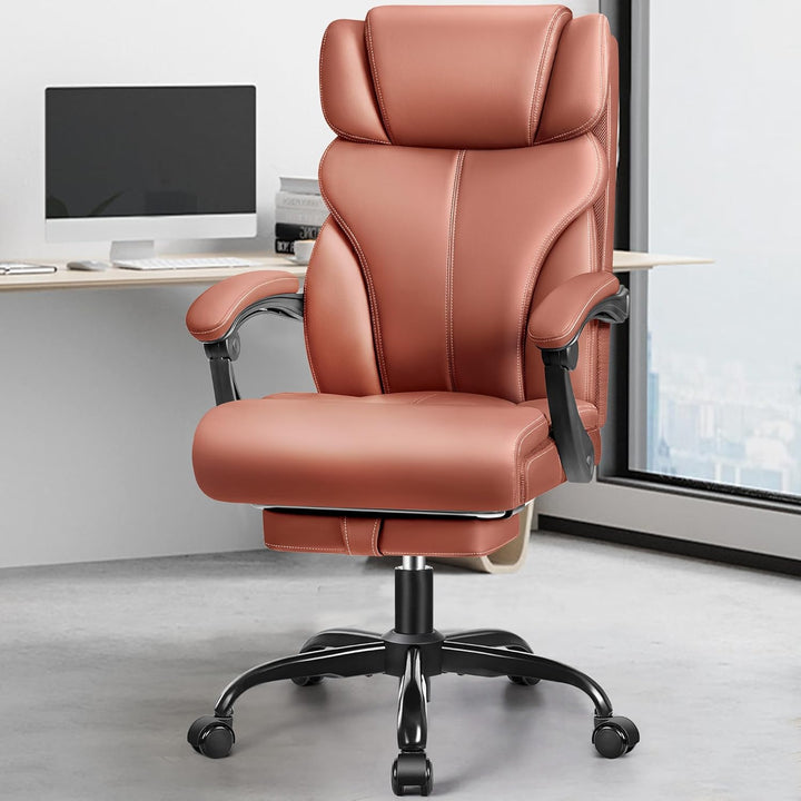 FelixKing Bürostuhl, Schreibtischstuhl Ergonomisch mit Fussstütze, Grosser und hoher Chefsessel, Wip