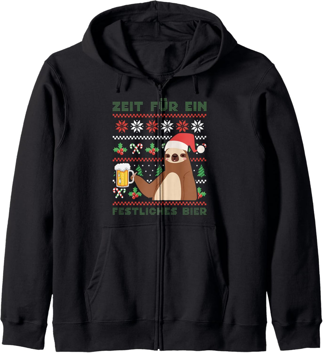 Party Faultier Weihnachten I Zeit für ein festliches Bier Kapuzenjacke