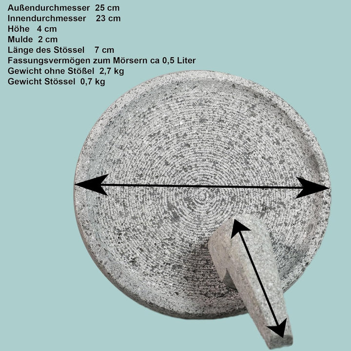 Cobek Mörser aus vulkanischem Gestein - Traditionelles Zerkleinern und Mahlen in modernem Design