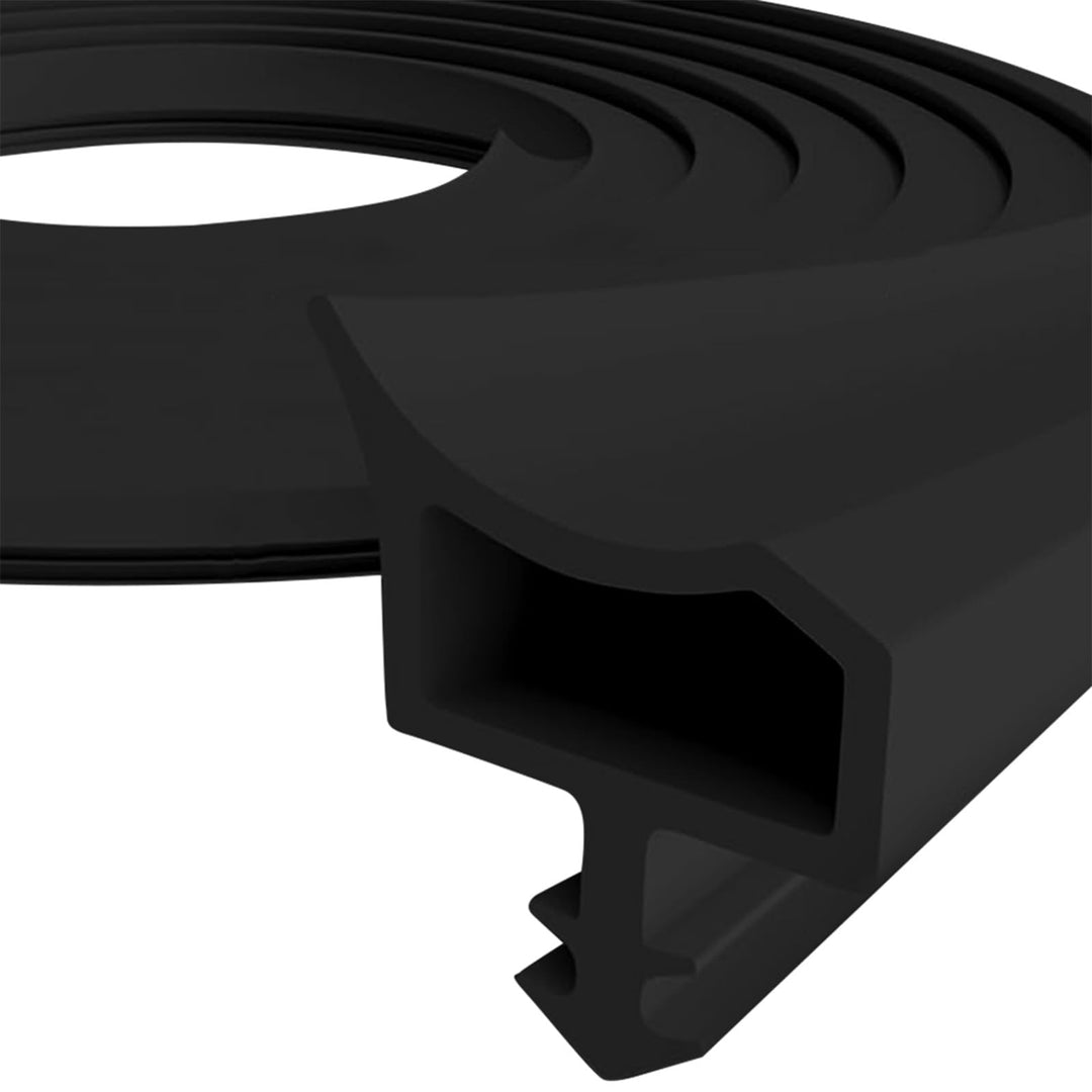 Dichtung Zimmertür Türdichtung 10M Schwarz, Gummi-Dichtprofil mit 4mm Nutbreite, 7mm Nuttiefe und 12