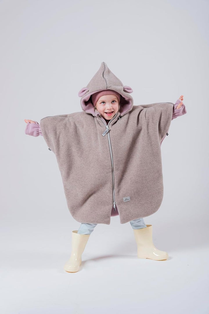 Auto-Poncho für Kinder – Für Autositz – Kinderwagen – Fahrrad – Mit Abnehmbarer Kapuze – Reflektoren